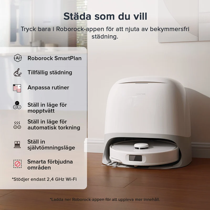 "Refurbished – 90% som ny" Roborock Qrevo Curv S5X robotdammsugare med DuoDivide® huvudborste och multifunktionell dockningsstation 3.0