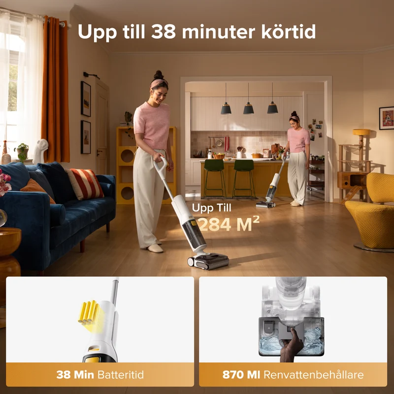Roborock F25 GT Gen 2 / F25 RT Gen2 Smart våt- och torrdammsugare med rengöring utan trassel