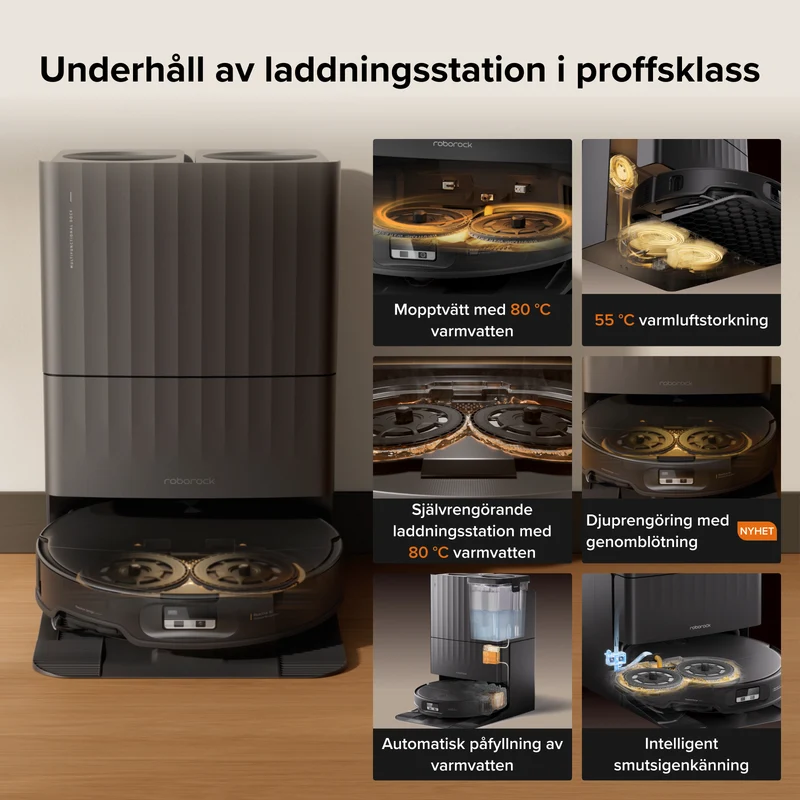 Roborock Qrevo Edge 2 - 25 000 Pa HyperForce-sug och dubbelt trasselbefriande system