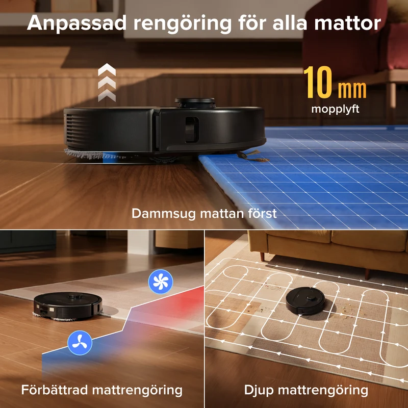 Roborock Qrevo S Pro robotdammsugare med mopp – 18 500 Pa sugkraft och multifunktionell laddningsstation