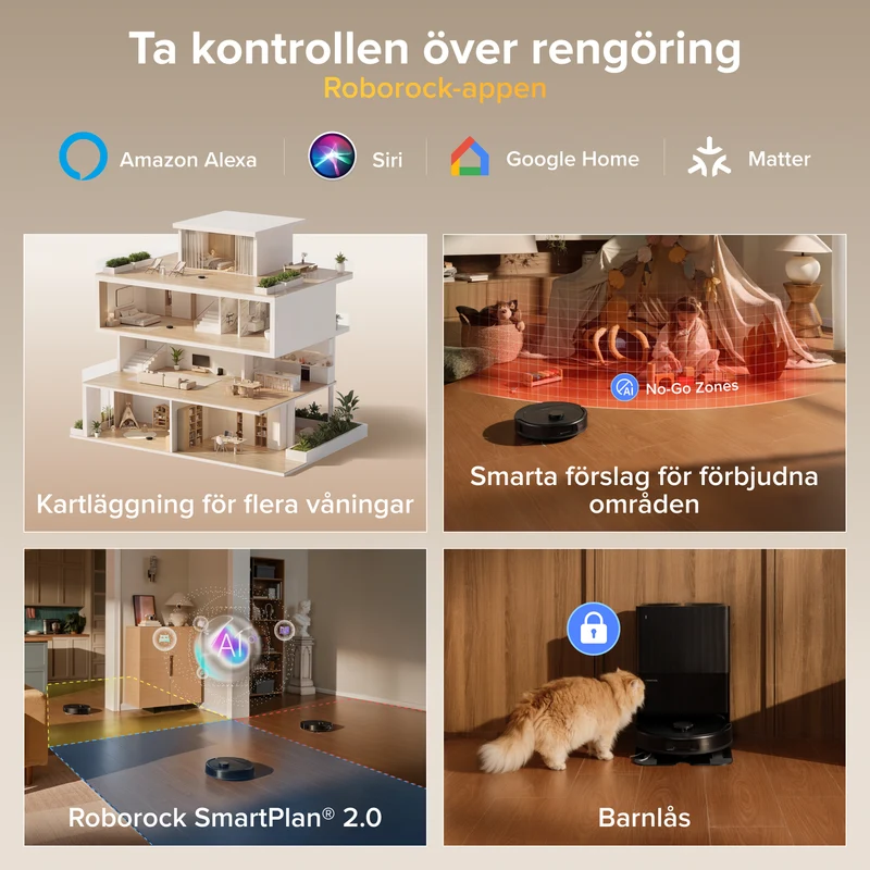 Roborock Qrevo S Pro robotdammsugare med mopp – 18 500 Pa sugkraft och multifunktionell laddningsstation