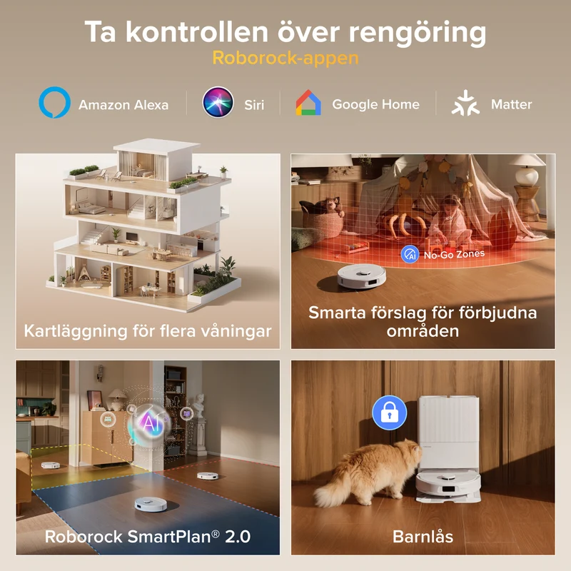 Roborock Qrevo S Pro robotdammsugare med mopp – 18 500 Pa sugkraft och multifunktionell laddningsstation