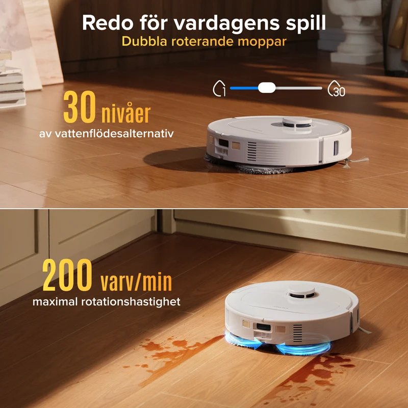 Roborock Qrevo S Pro robotdammsugare med mopp – 18 500 Pa sugkraft och multifunktionell laddningsstation