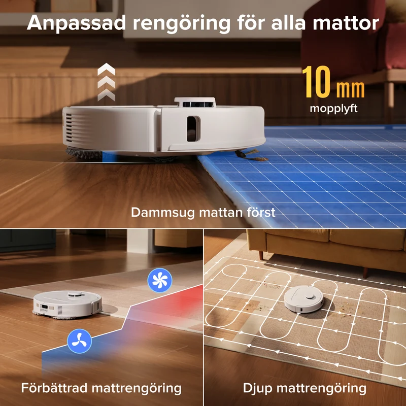 Roborock Qrevo S Pro robotdammsugare med mopp – 18 500 Pa sugkraft och multifunktionell laddningsstation