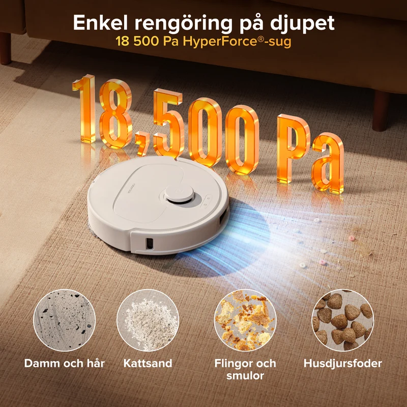 Roborock Qrevo S Pro robotdammsugare med mopp – 18 500 Pa sugkraft och multifunktionell laddningsstation