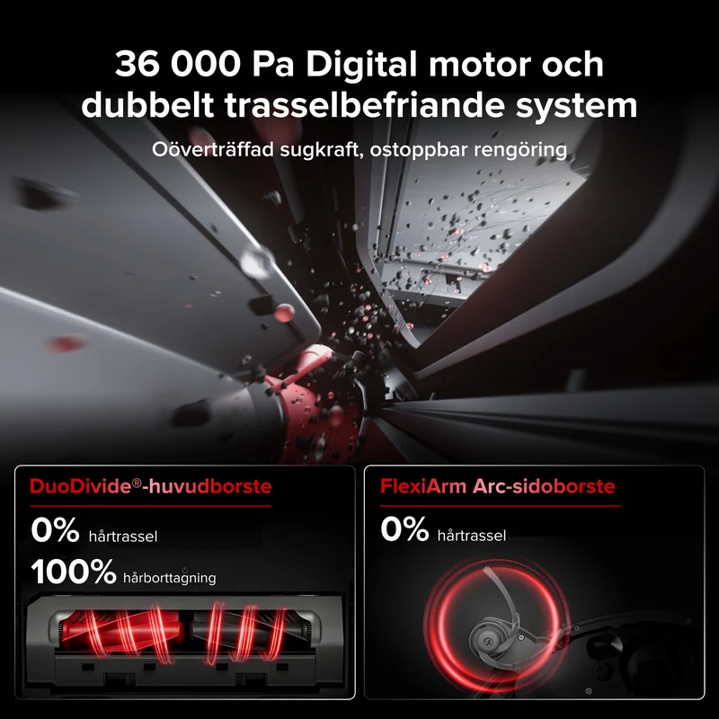 Roborock Saros 20 – AdaptiLift®-chassi 3.0 för smidig tröskelövergång och sugkraft på 36 000 Pa