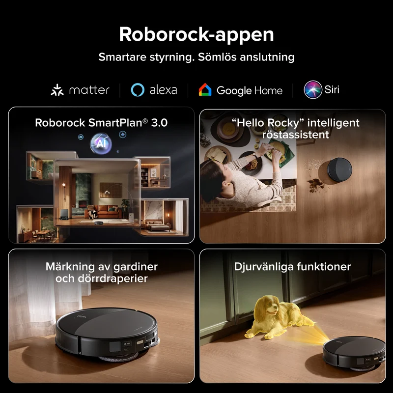 Roborock Saros 20 – AdaptiLift®-chassi 3.0 för smidig tröskelövergång och sugkraft på 36 000 Pa
