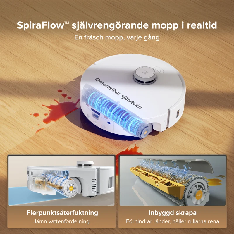 Roborock Qrevo Curv 2 Flow rullmopp robotdammsugare med multifunktionell laddningsstation