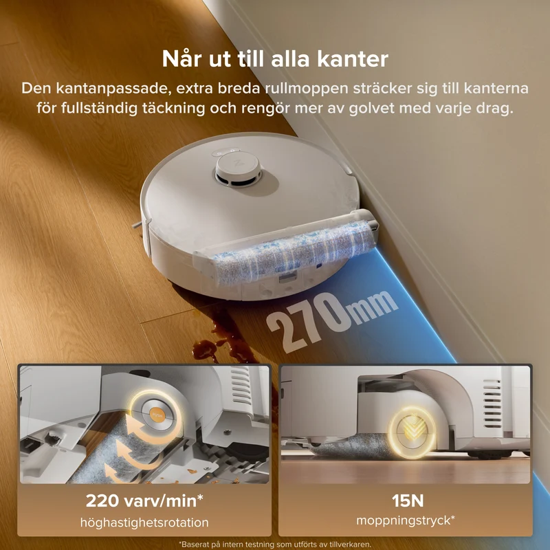 Roborock Qrevo Curv 2 Flow rullmopp robotdammsugare med multifunktionell laddningsstation