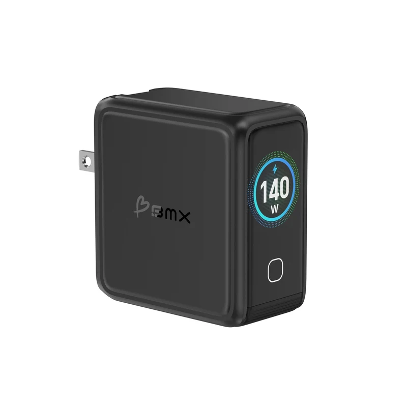 USB-C Laptop Oplader 140W med 4 porte og LCD-skærm