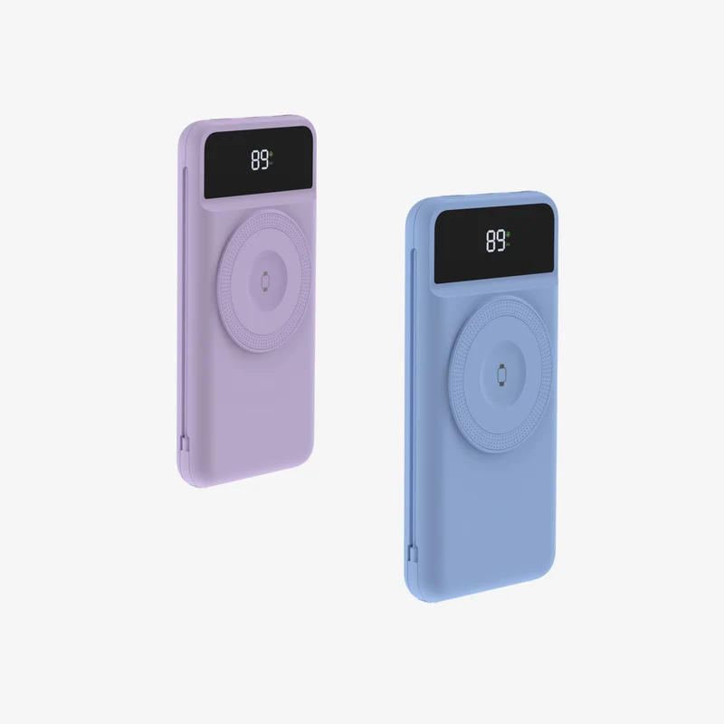 5-i-1 Powerbank 10.000 mAh - Reiselader med USB-C, Lightning, Qi og adaptere (2 stk.)