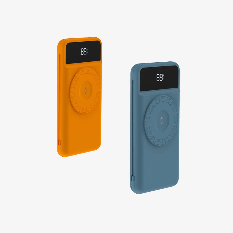 5-i-1 Powerbank 10.000 mAh - Reiselader med USB-C, Lightning, Qi og adaptere (2 stk.)