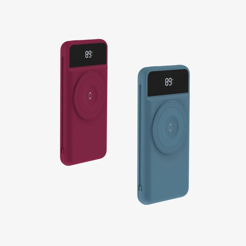 5-i-1 Powerbank 10.000 mAh - Reiselader med USB-C, Lightning, Qi og adaptere (2 stk.)