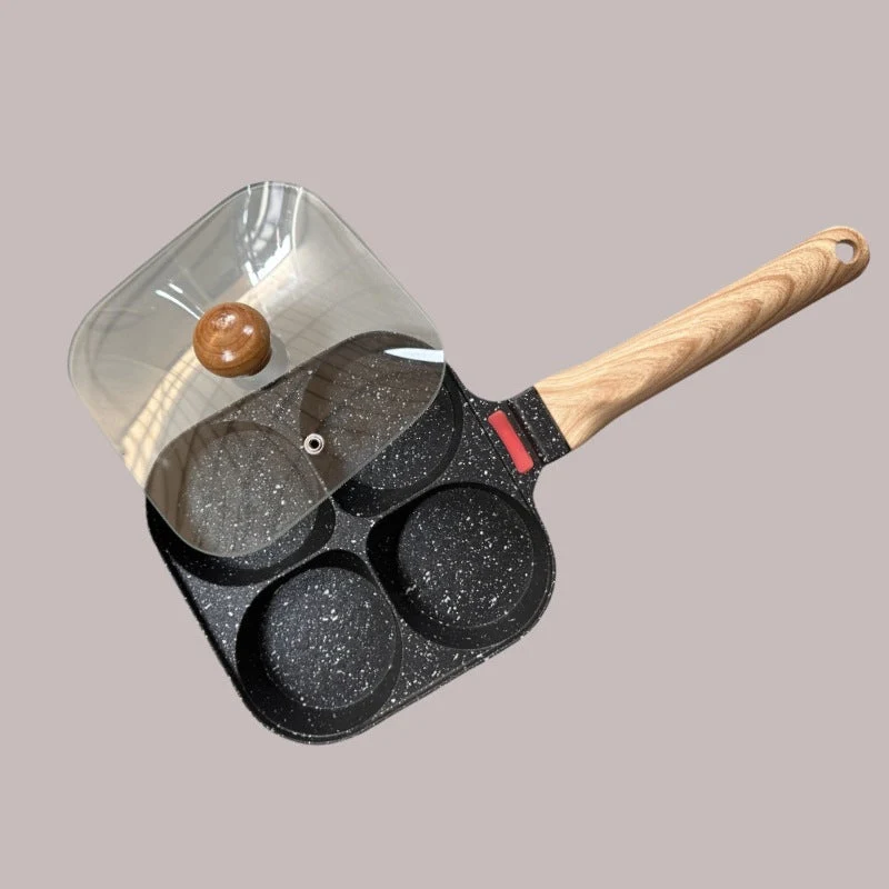 Multifunktionel 4-kammer pande til æg | Non-stick til induktion, gas & el