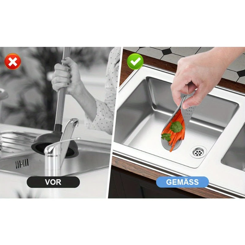 Silikon afløbssiebe 4-pack | Hårfangere med sugekopper | Til bruser og vask