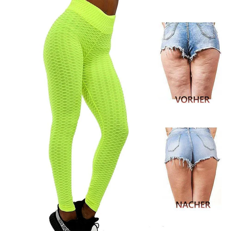 Kompressionsleggings til bekæmpelse af cellulite med mavekontrol