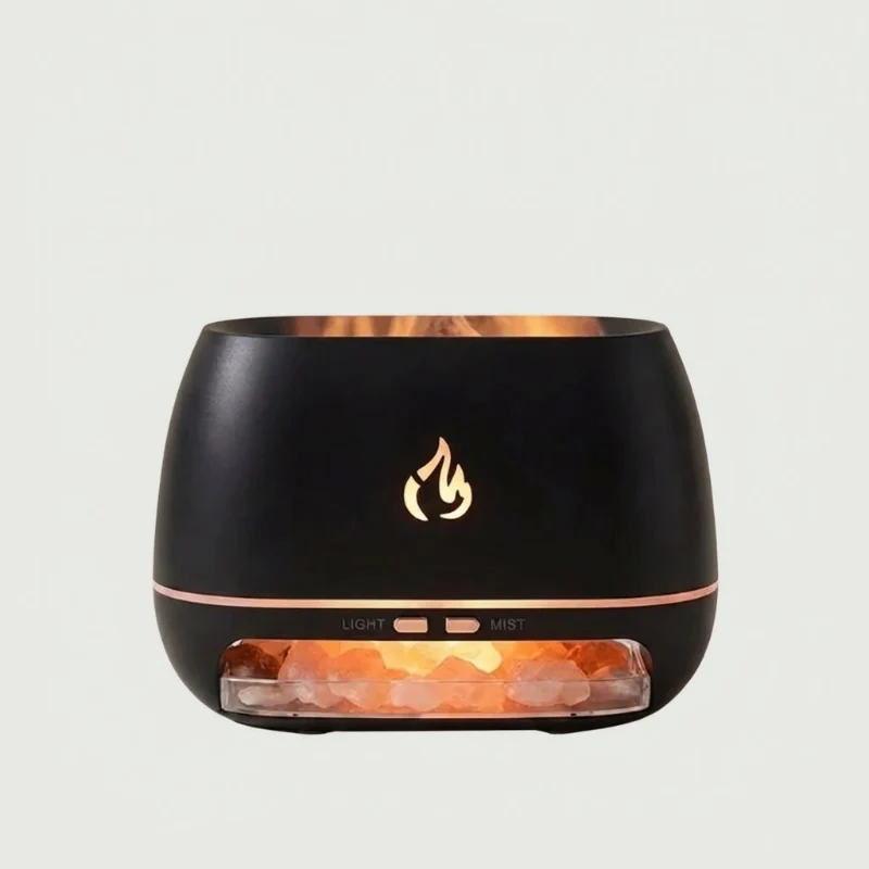 Aroma Diffuser med Himalaya Salt og LED Flammeeffekt – Luftfugter