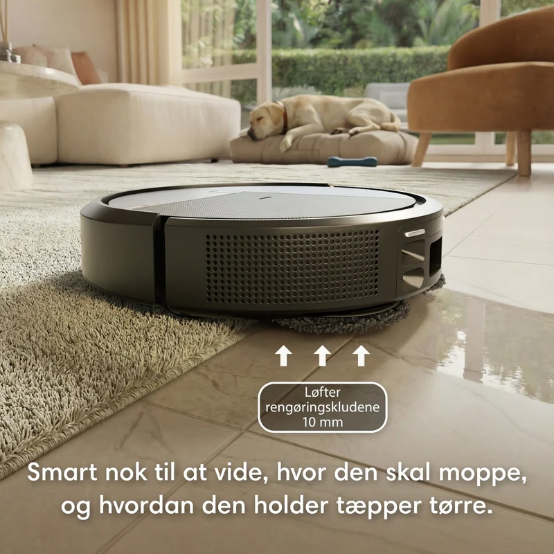 iRobot Roomba® Plus 575 Combo Robot + AutoWash™ Dock – Sort eller Hvid