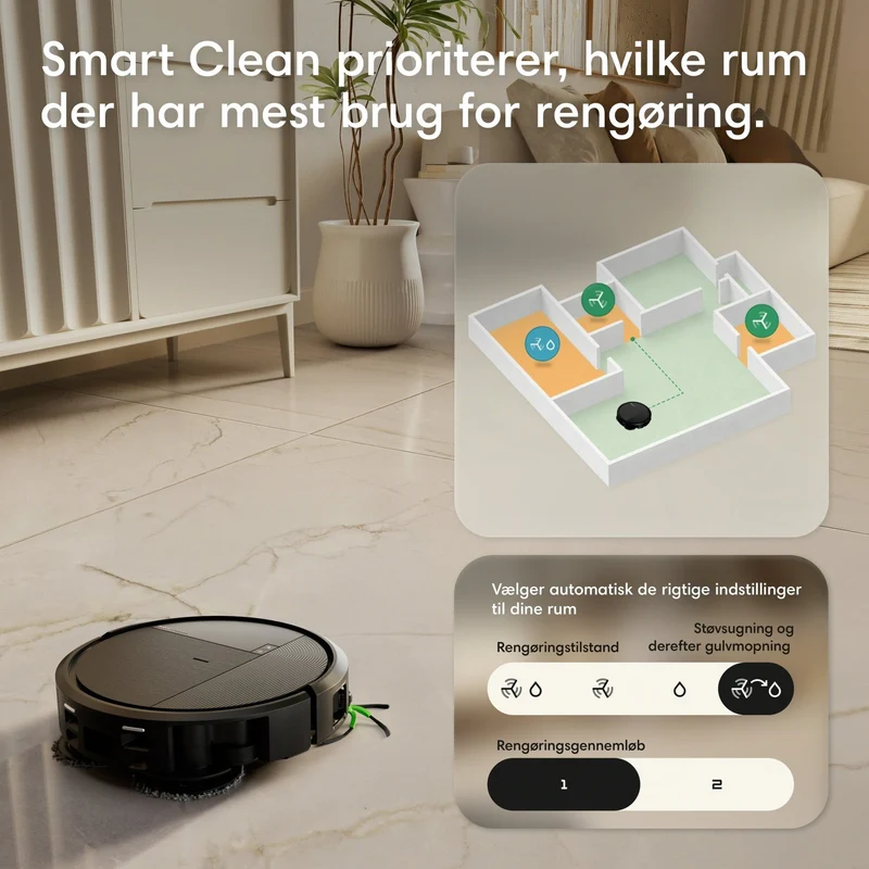 iRobot Roomba® Plus 575 Combo Robot + AutoWash™ Dock – Sort eller Hvid