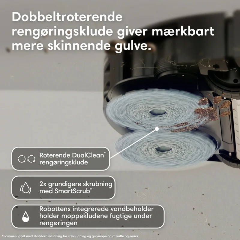 iRobot Roomba® Plus 575 Combo Robot + AutoWash™ Dock – Sort eller Hvid