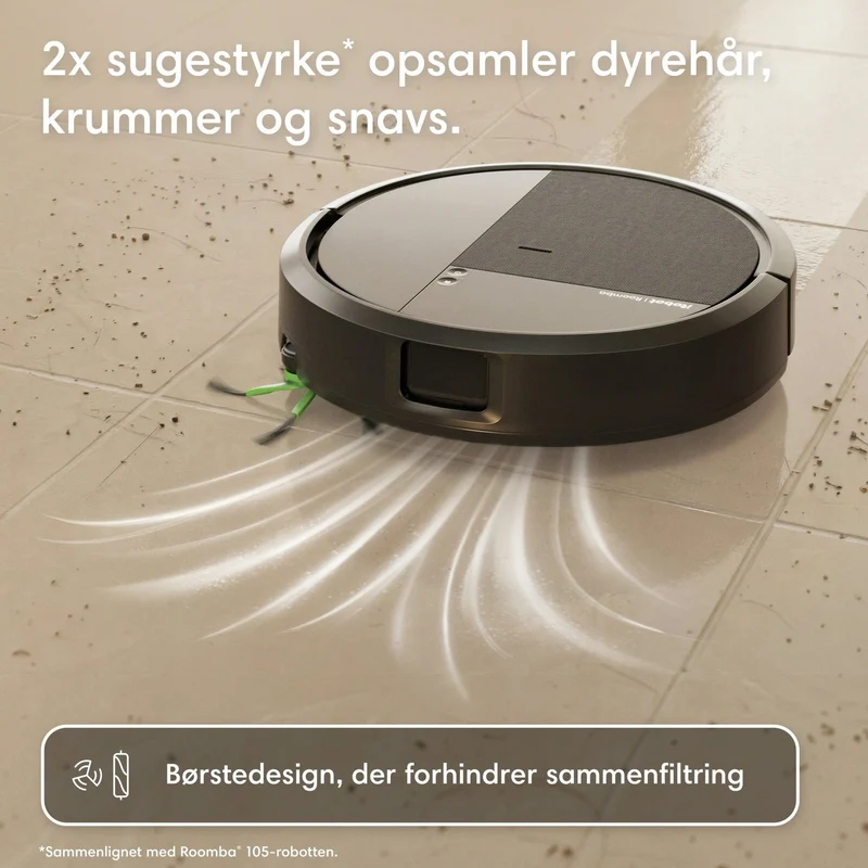 iRobot Roomba 115 Combo robotstøvsuger med vask – sort eller hvid