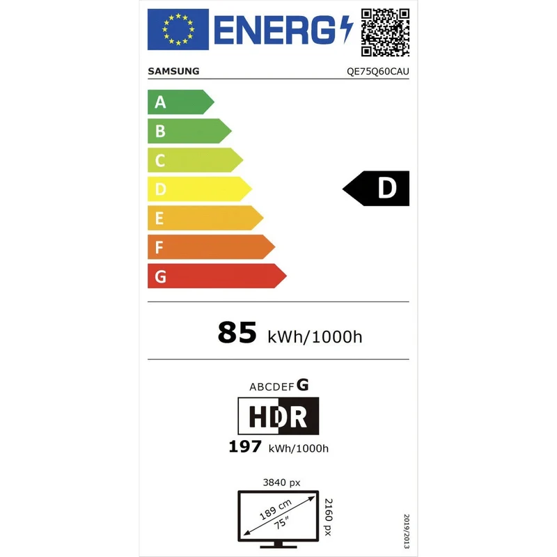 Samsung QE75Q60CAUXXH 75" Smart TV QLED 4K - Black