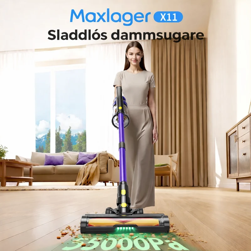 Maxlager X11 Sladdlös Dammsugare - 550W 55 kPa - Skaftdammsugare