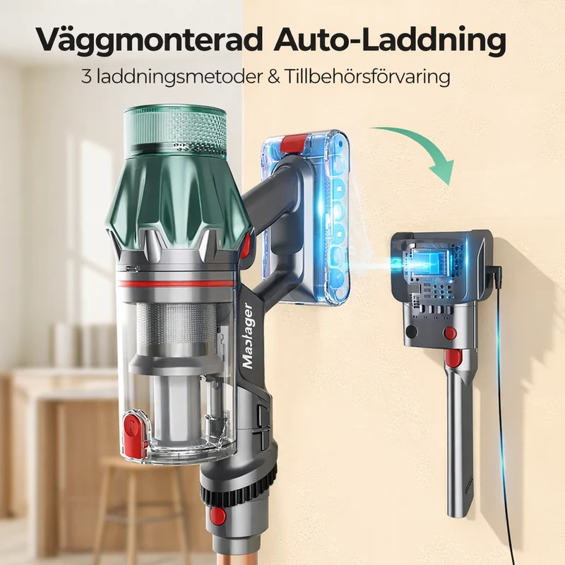 Maxlager V7 Pro Sladdlös Dammsugare - 600W 65 kPa - Skaftdammsugare