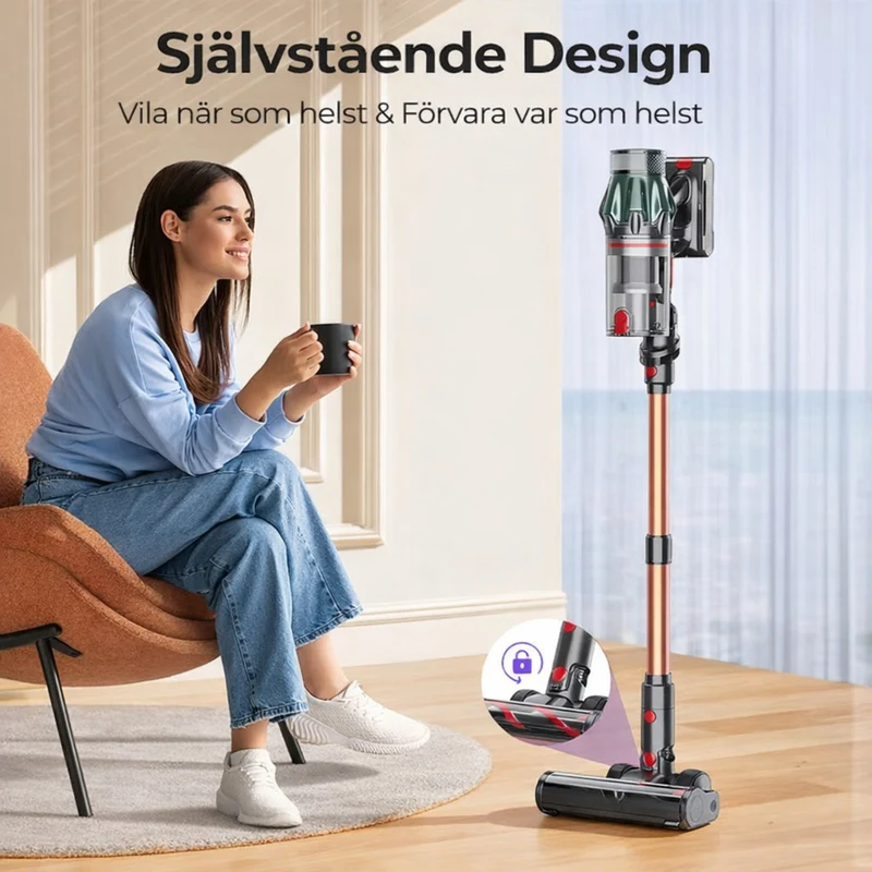 Maxlager V7 Pro Sladdlös Dammsugare - 600W 65 kPa - Skaftdammsugare