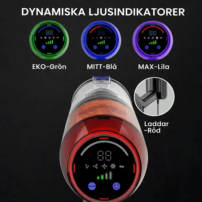 Maxlager V11 Detect Light - 500W – 50 kPa Sladdlös Dammsugare - Skaftdammsugare