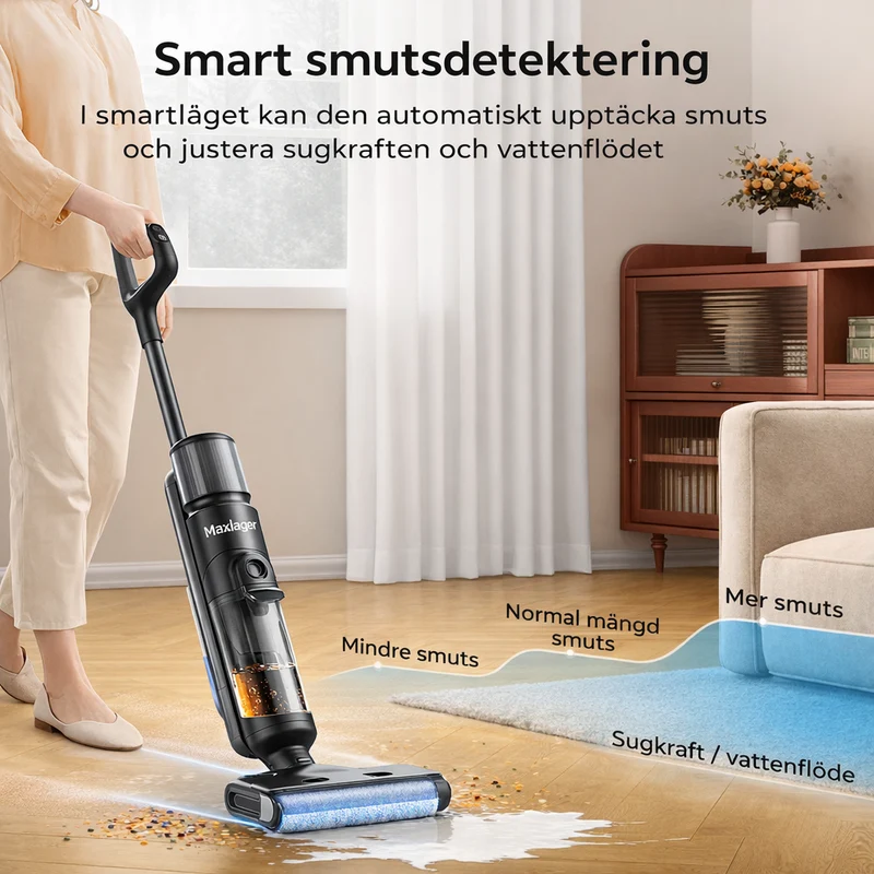 Maxlager M3 2-i-1 Sladdlös Mopp Dammsugare - Skaftdammsugare