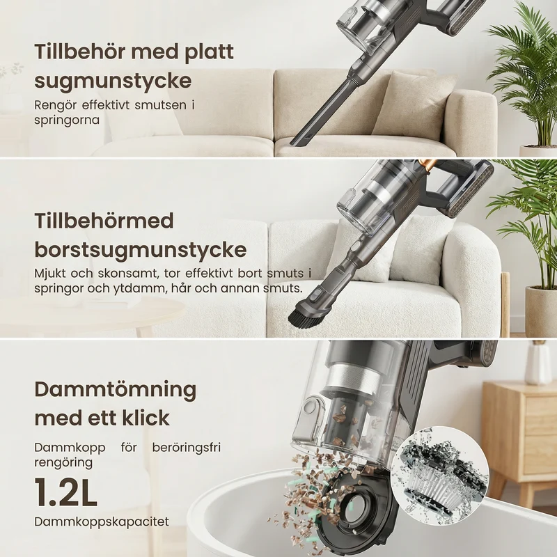 Maxlager V22 - 650W – 55 kPa Avancerad Sladdlös Dammsugare - Skaftdammsugare
