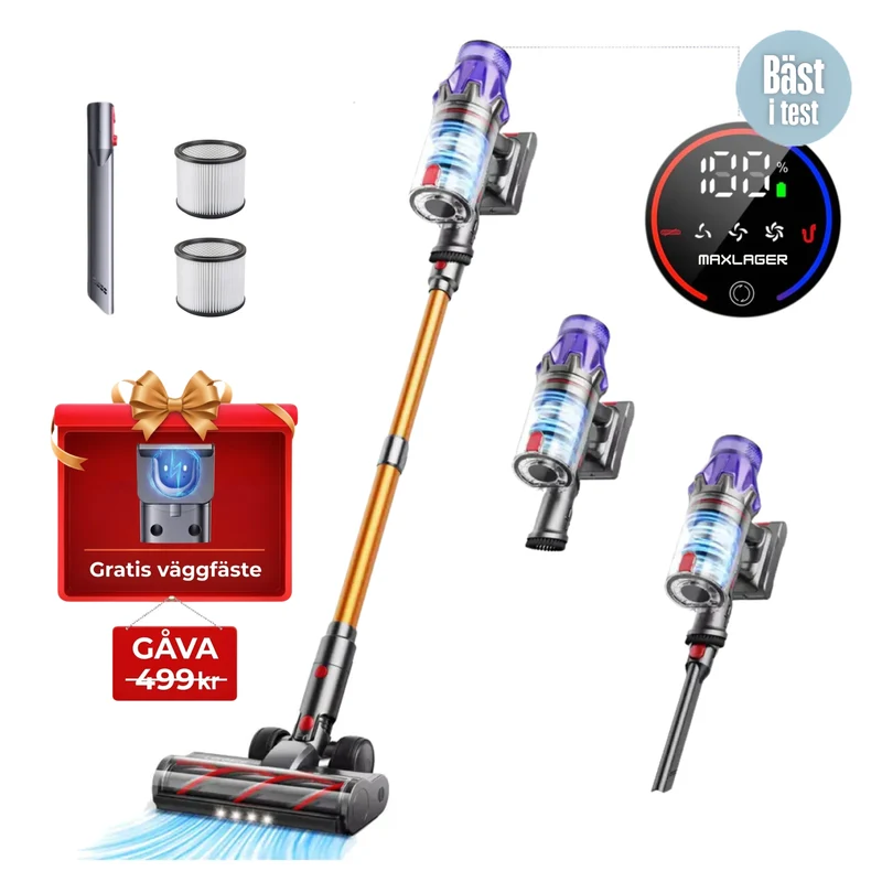 Maxlager Ultra X7 - 550W – 50 kPa Avancerad Sladdlös Dammsugare - Skaftdammsugare