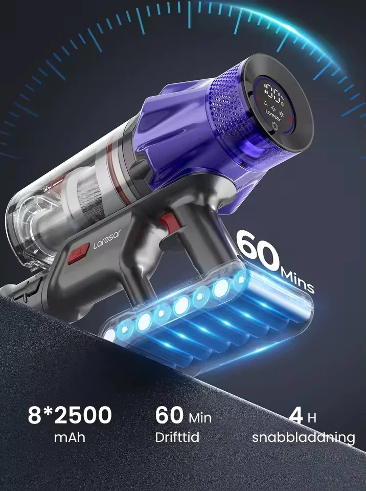 Maxlager Ultra X7 - 550W – 50 kPa Avancerad Sladdlös Dammsugare - Skaftdammsugare
