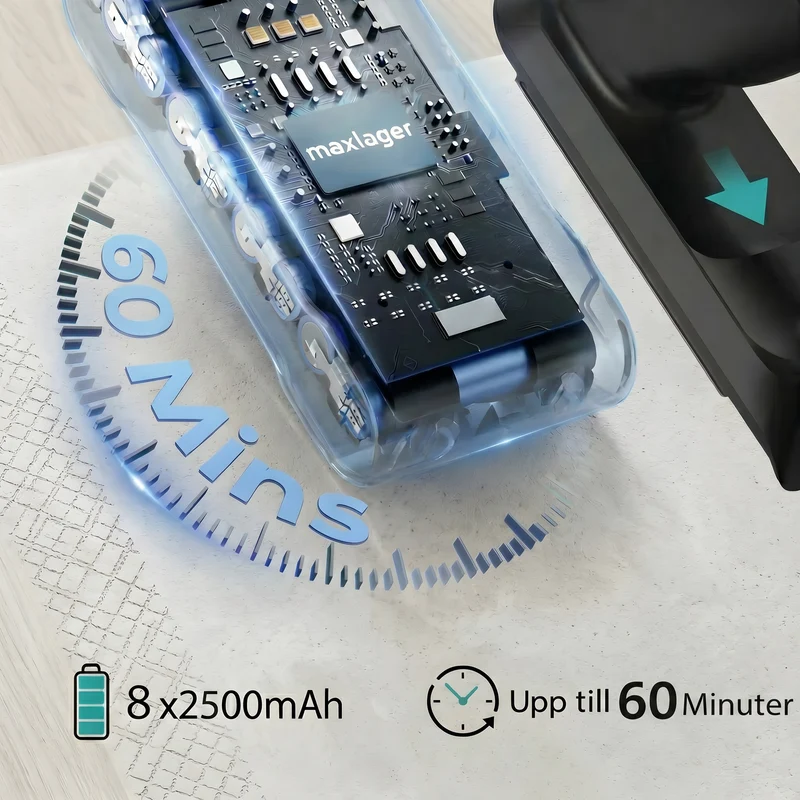 Maxlager Ultra X7 - 550W – 50 kPa Avancerad Sladdlös Dammsugare 2026 - Skaftdammsugare