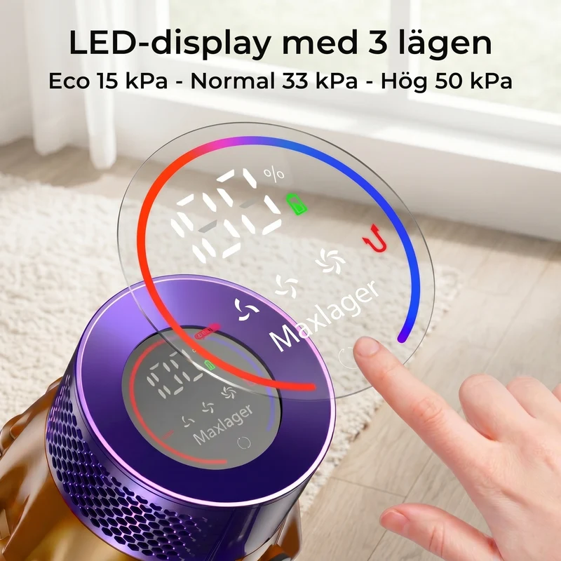 Maxlager Ultra X7 - 550W – 50 kPa Avancerad Sladdlös Dammsugare 2026 - Skaftdammsugare