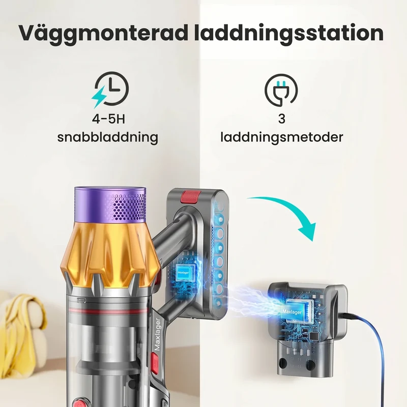 Maxlager Ultra X7 - 550W – 50 kPa Avancerad Sladdlös Dammsugare 2026 - Skaftdammsugare