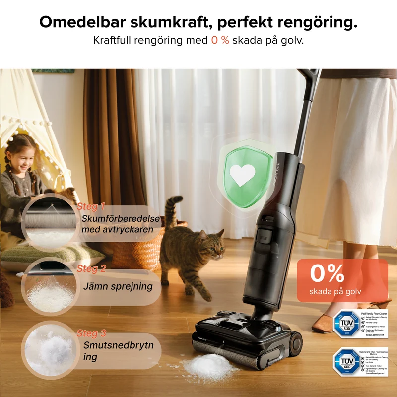 Roborock F25 ACE Pro våt- och torrdammsugare med JetFoaming™-rengöring