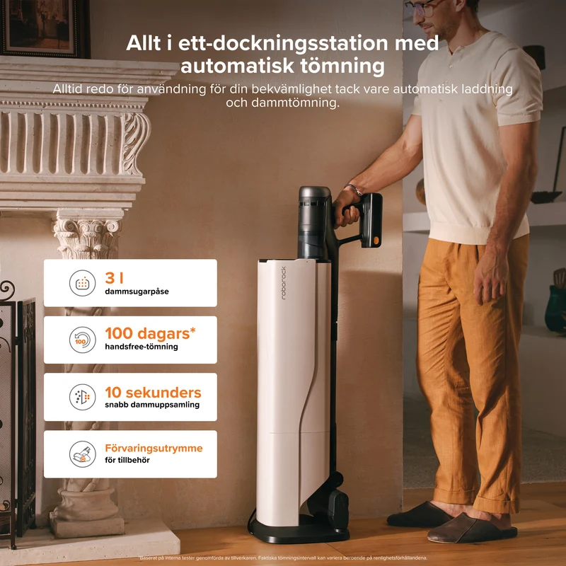 Roborock H60 Hub Ultra sladdlös dammsugare med sugstation