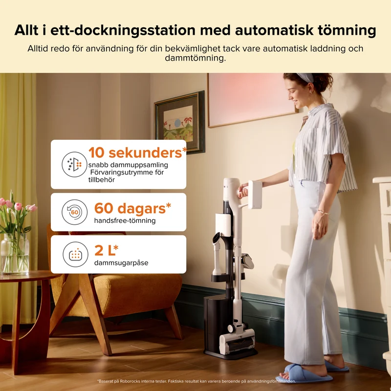 Roborock H60 Hub sladdlös dammsugare med sugstation