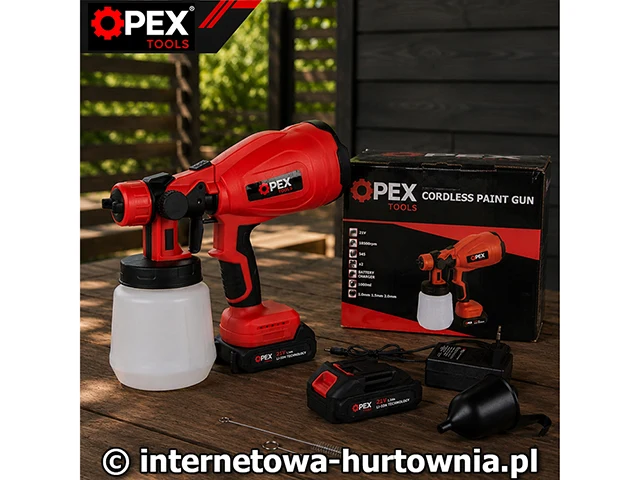 Batteridriven Färgspruta 21V med 2 Batterier – 800W Färgpistol med HVLP & 1L Behållare