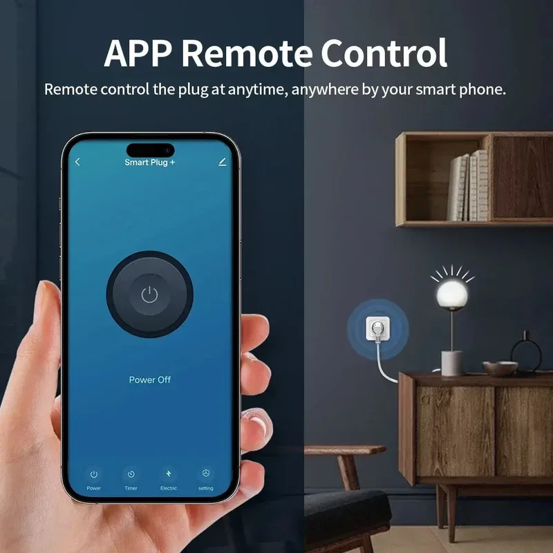 Smart WiFi-uttag 20A med energimätare – Kompatibel med Alexa & Google Home