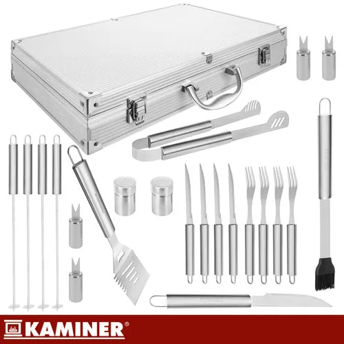 Grillbestick set 26 delar i väska – Kompletta BBQ-tillbehör i rostfritt stål