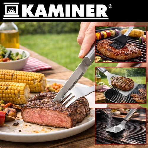 Grillbestick set 26 delar i väska – Kompletta BBQ-tillbehör i rostfritt stål