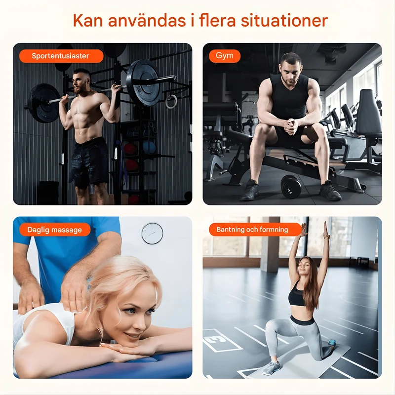 PulseRelief – 16-Huvuds Massagepistol med 9 Lägen & 20 Intensitetsnivåer för Hela Kroppen
