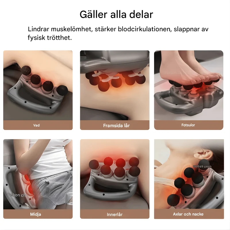 MyoRelief – Professionell Muskelmassagepistol med 16 Massagehuvuden & 9 Lägen för Djupare Återhämtning