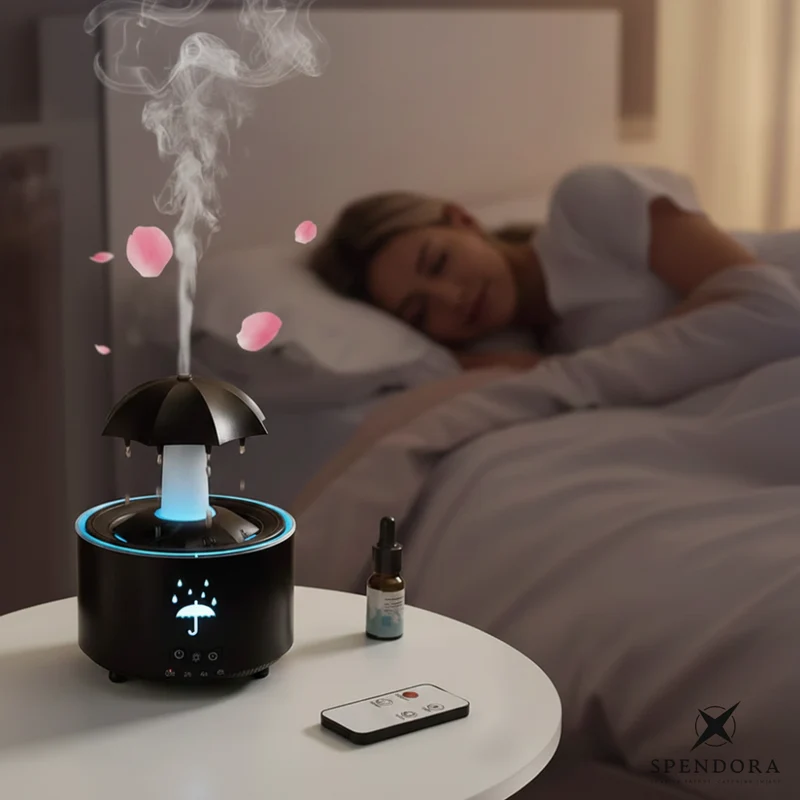 Aroma Diffuser med 300 ml Vandbeholder, LED Lys og Automatisk Slukning