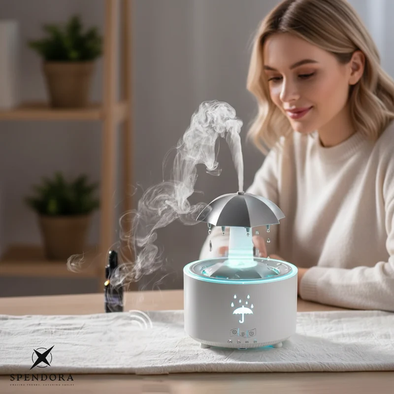Aroma Diffuser med 300 ml Vandbeholder, LED Lys og Automatisk Slukning