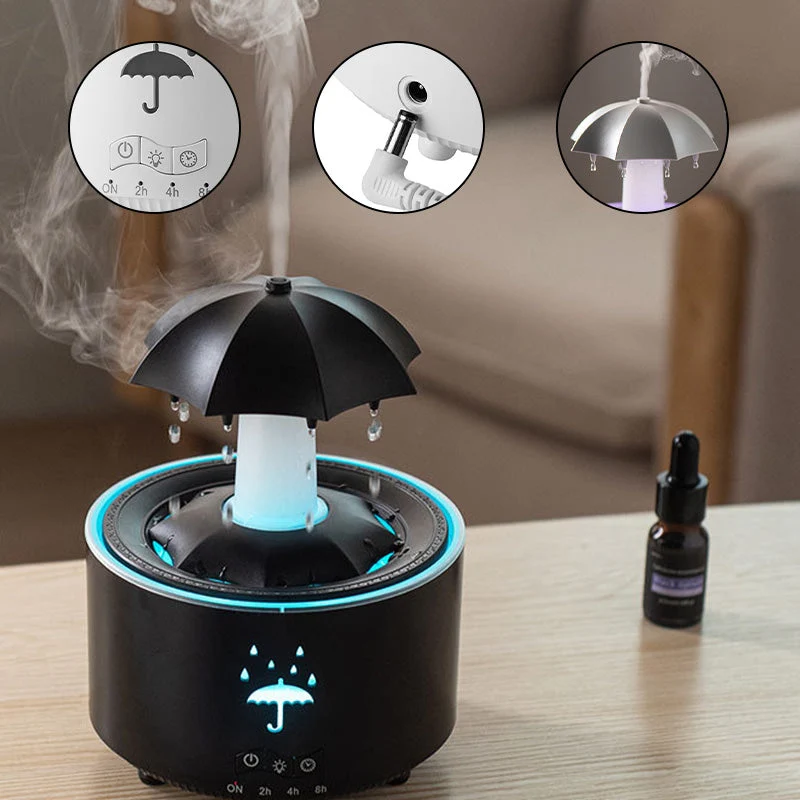 Aroma Diffuser med 300 ml Vandbeholder, LED Lys og Automatisk Slukning