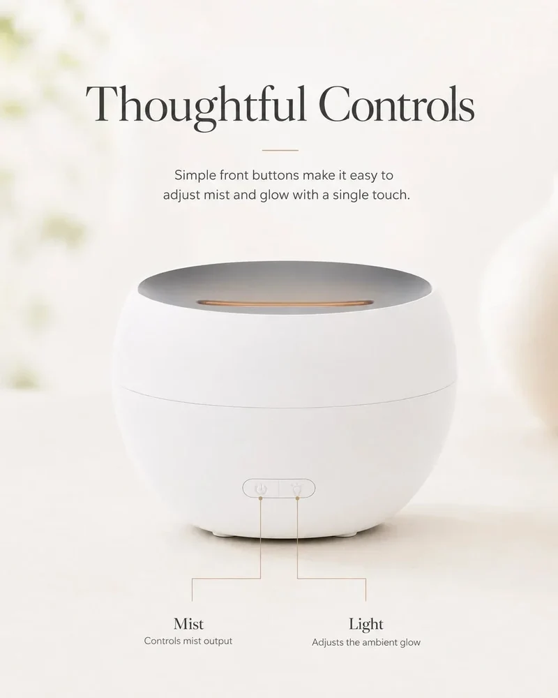 Aroma Diffuser med LED-lys og 150 ml Vandbeholder – Ultralydsmodel